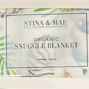 Organic Snuggle Blanket - Safari White and Green